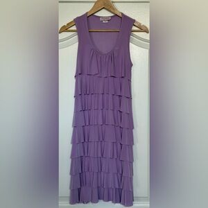 Pretty Woman Lavender Tiered Ruffle Sleeveless Dress Made in USA M 🪻